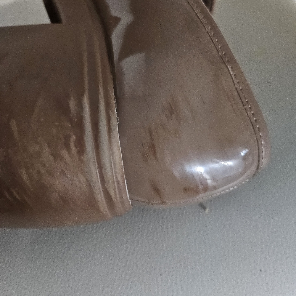 JustFab Sifia Patent Tassel Lug Sole Loafers Women’s Brown Slip-On Shoes Sz 8 - Picture 8 of 11